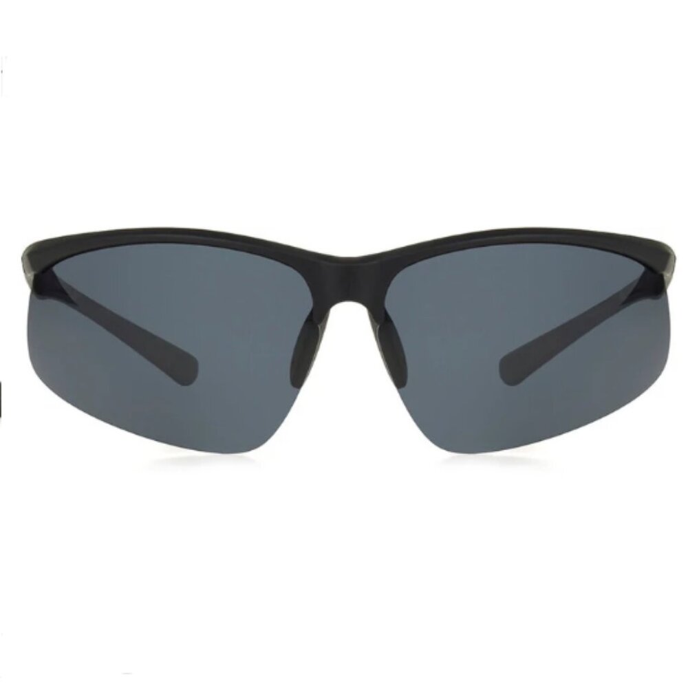 Foster Grant Sports Wrap Sunglasses in Dark Gray Mirrored Silver Lenses